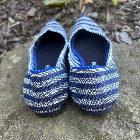 Rothy's The Point Flat Blue White Stripe Riviera Size 6.5‎ - Picture 7 of 8